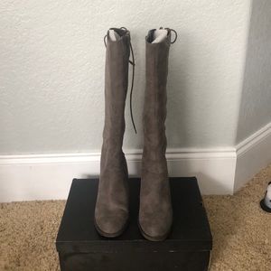 Suede Knee High Lace Up Boots